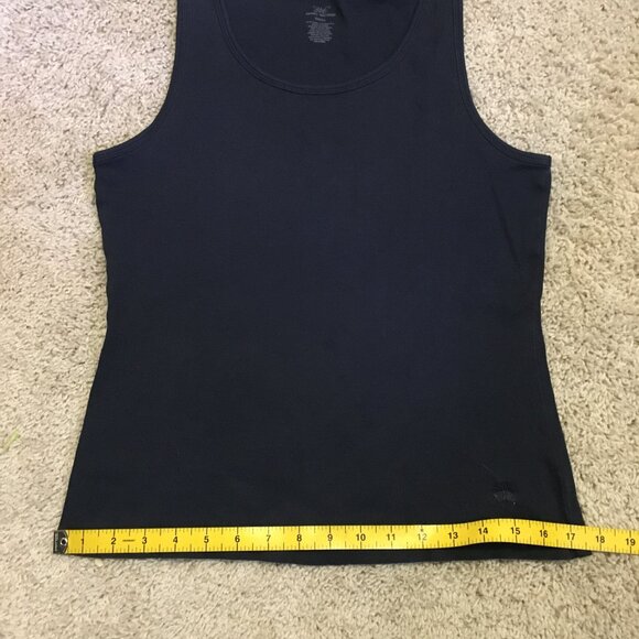 "346" Brooks Brothers Dark Navy Blue Vertical Ribbed Cotton Tank Top - Picture 10 of 11